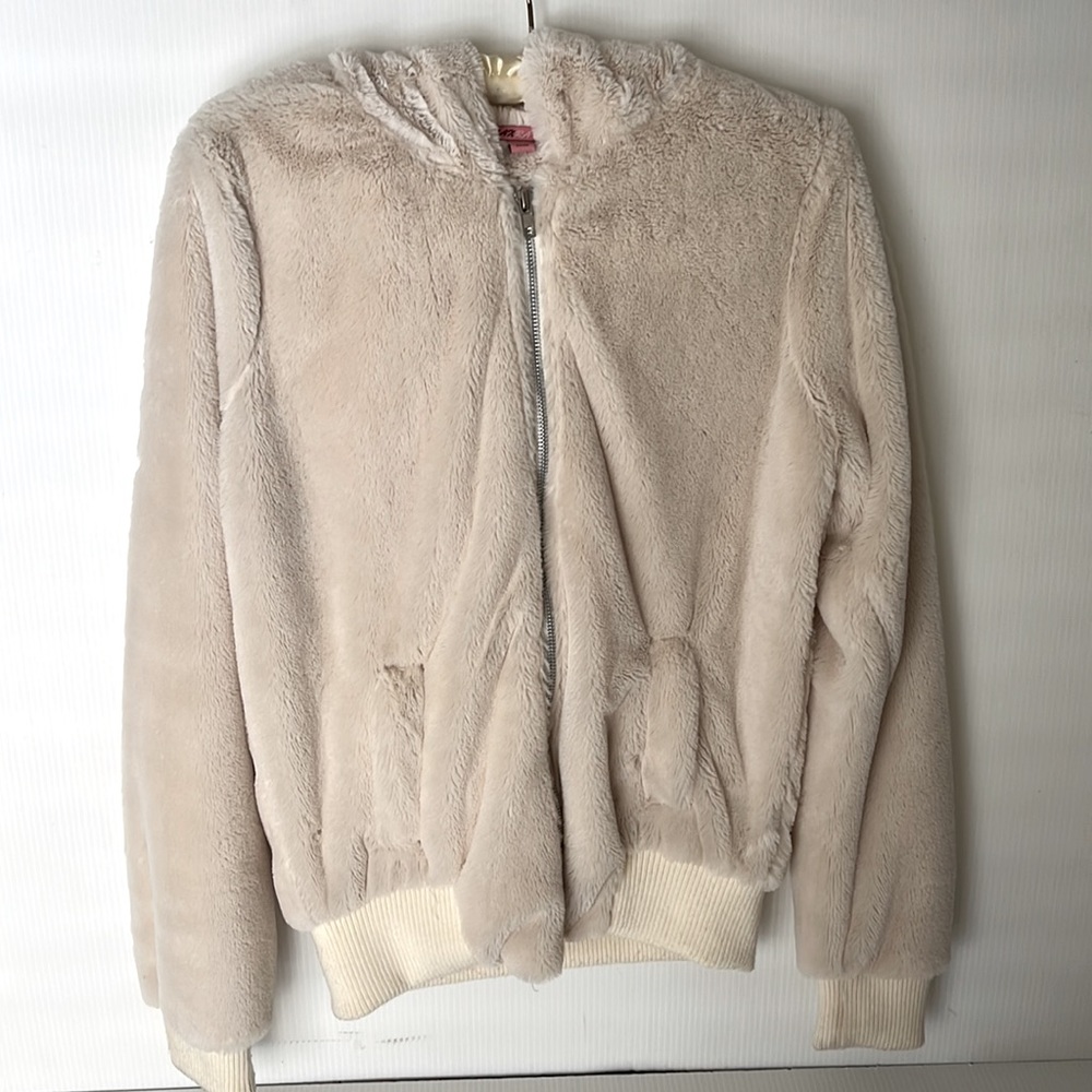 Vintage Full Zip Hooded Faux Fur Jacket Size S - Picture 2 of 12